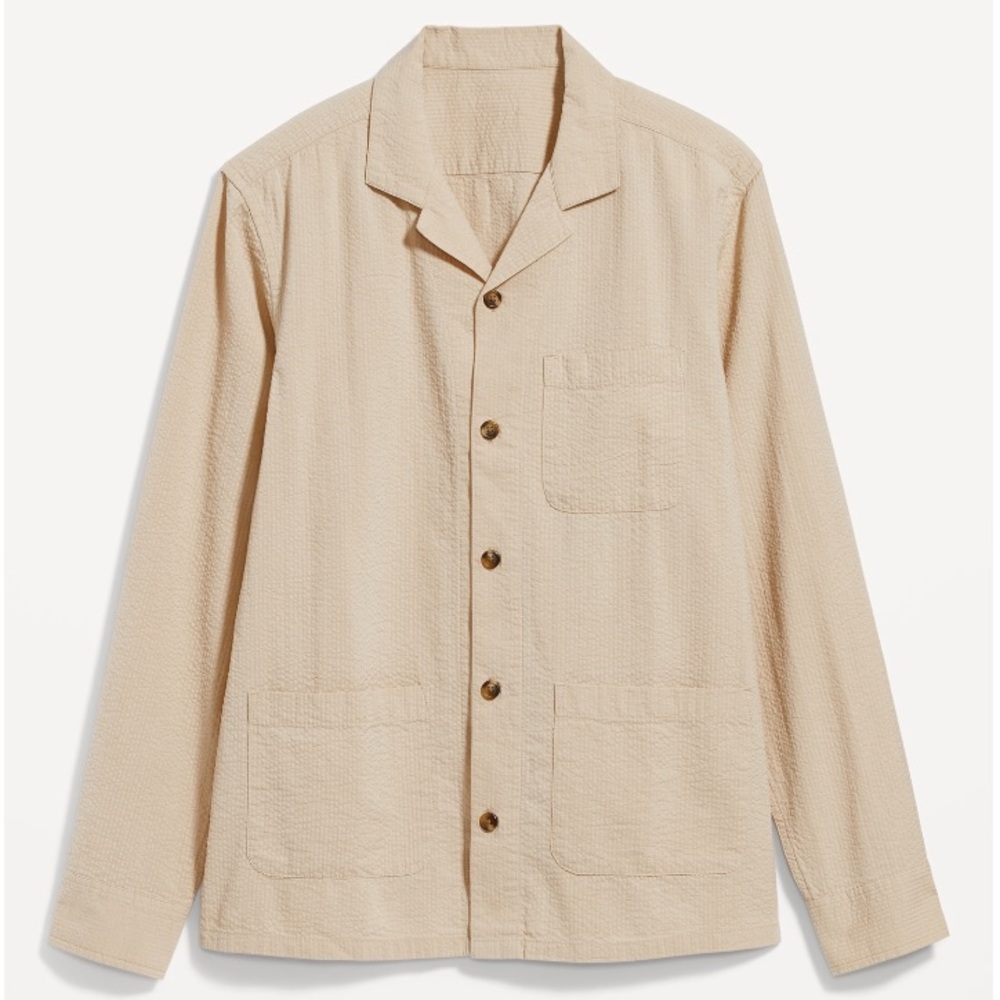 🆕[on] lightweight seersucker overshirt